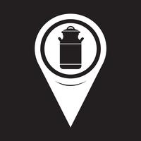 Map Pointer Milk Can Icon vector