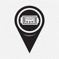 Map Pointer Ticket Icon vector