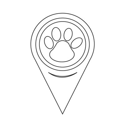 Map Pointer Paw Print Icon