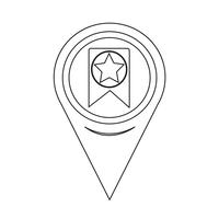 Map Pointer Web Bookmark Ribbon Icon vector