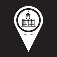 Map Pointer School Building Icon vector