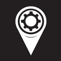 Map Pointer Gear Icon vector