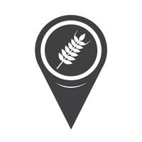 Map Pointer Wheat Ear Icon vector