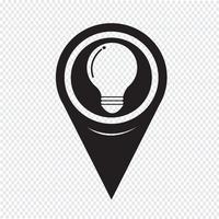 Map Pointer Bulb Icon vector