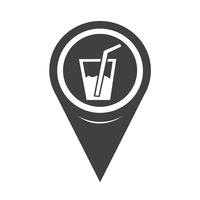 Mapa de icono de bebida puntero vector