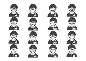 Cartoon faces Set drawing illustration vector