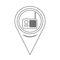 Map Pointer Radio Icon vector