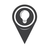 Map Pointer bulb icon vector