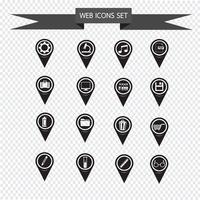 Set of Map Pointer icons for website and communication vector