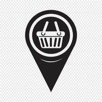 Map Pointer Shopping Basket Icon vector