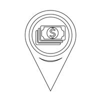 Map Pin Pointer Money icon vector