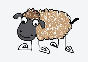 dibujos animados de ovejas símbolo signo vector