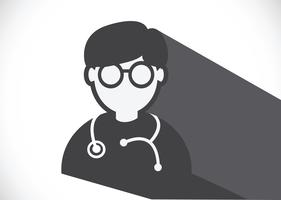 Doctor with stethoscope web icon vector