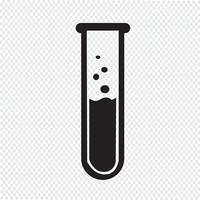 Icono de tubo de laboratorio, icono de tubo de ensayo