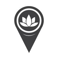 Map Pointer Lotus Icon vector