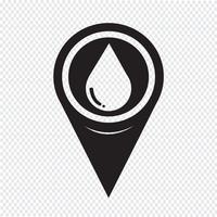 Icono de gota de agua de puntero de mapa vector