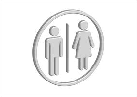 3D Pictogram Man Woman Sign icons, toilet sign or restroom icon vector