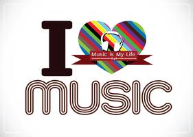 i love Music and Music is My Life word font type with signs idea design vector