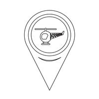 Map Pointer Helicopter Icon vector