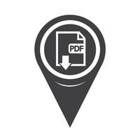 Icono de mapa de puntero PDF vector