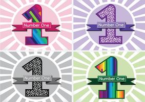 Number One and the Winner First Place sign simbol with ribbons vector