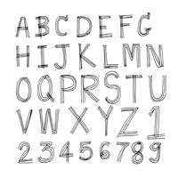 Hand drawn letters font written with a pen vector