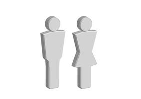 3D Pictogram Man Woman Sign icons, toilet sign or restroom icon vector