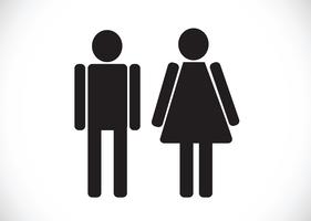 Pictograma hombre mujer muestra iconos, signo de baño o icono de baño vector