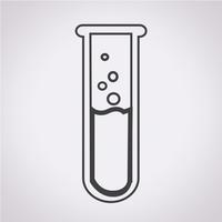 Icono de tubo de laboratorio, icono de tubo de ensayo vector