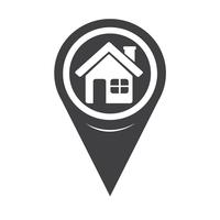 Map Pointer Home icon vector