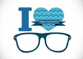 i love summer with sunglasses illustration  vector