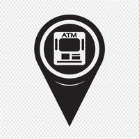 Map Pointer ATM Icon vector