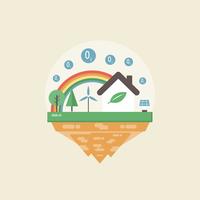 levitating eco island vector