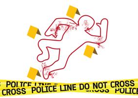 Escena del crimen peligro cintas ilustración