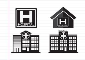 Diseño de icono de edificio de hospital en la ilustración vector