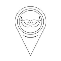 Map Pointer Carnival Mask Icon vector