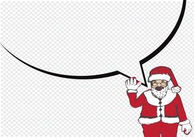 Santa Claus para Navidad dibujado a mano y hablando de burbujas de discurso vector