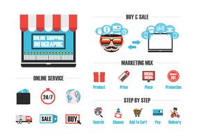 isolated online shop vector