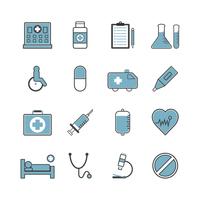  hospital icon set vector