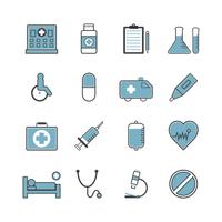 conjunto de iconos de hospital vector