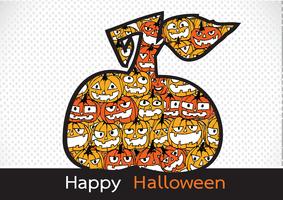 Halloween card with pumpkin vector