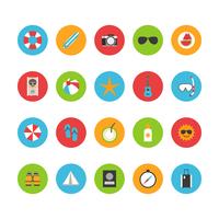 beach summer flat icon vector