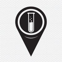 Map Pointer Lab Tube Icon vector