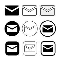 conjunto de simple signo de correo electrónico icono correo símbolo vector