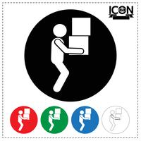 Man Moving Box Icon vector