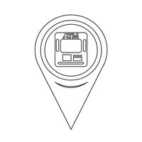 Map Pointer ATM Icon vector