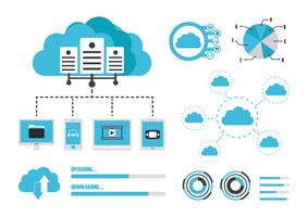 isolated cloud infographics vector