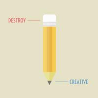destruir y lápiz creativo vector