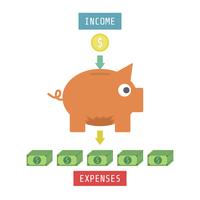 money with piggy bank vector