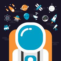 astronomy with icons vector